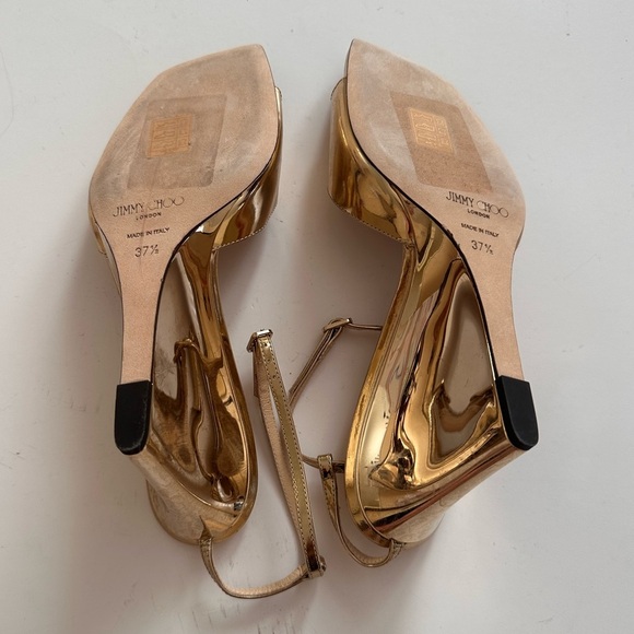 Jimmy Choo Brien 85MM Patent Wedge Sandals - Picture 8 of 9